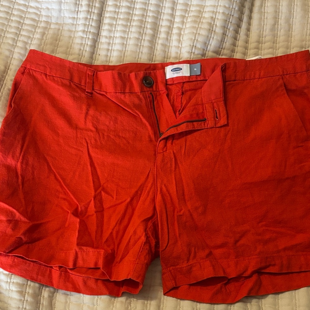 GAP Bright Red Flat Front Cotton Shorts